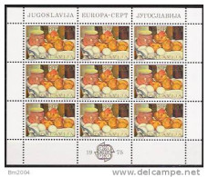 1975  Jugoslawien Sheet  Yv. 1479-80 Mi. 1598-9 **MNH - 1975