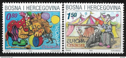 2002  Bosnia Hercegovina Kroat. Post Mostar  Mi 88-9  **MNH    EUROPA : Cirkus - 2002