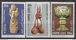 1976 Zypern  Mi. 435-7**MNH   Europa: Kunsthandwerk - 1976