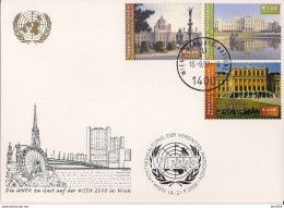 2008 UNO Wien Mi. 387-8 + 410 WEISSE KARTE - White Card  Wiepa   WIEN - FDC