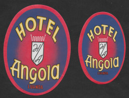 Angola Luanda Portugal 2 Etiquette Valise Hotel Angola 2 Luggage Label - Etiquetas De Hotel