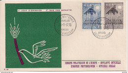 1957 Belgien   Mi. 1070-1  FDC  Europa - 1957