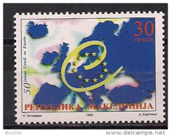 1999 Makedonien  Macedonia  Mi. 161 Conseile De L`Europe   50A°EU UNITE, - Europese Gedachte