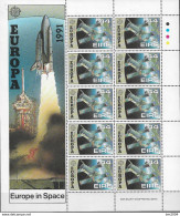 1991 Irland  Mi. 759-60** MNH  Europa: Europäische Weltraumfahrt. - Blocs-feuillets