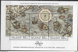 1989 Iceland Island Mi. Bl  10 **MNH  Tag Der Briefmarke; Internationale Briefmarkenausstellung NORDIA ’91, - Blocks & Kleinbögen