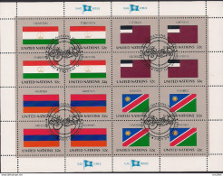 1997 UNO NEW YORK   MI. 722-9  Used   Bogen Flaggen Der UNO-Mitgliedsstaaten (XIII - Blokken & Velletjes