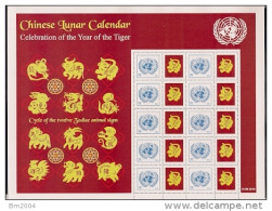 2010 UNO N.Y.  - GRUSSMARKEN BOGEN CHINESE Lunar Calendar  - Tiger  Mi. 1228**MNH - Blocks & Sheetlets