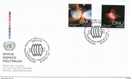 2013 UNO Genf   MI. 829-30 FDC Internationale Weltraumwoche: Nebel. - FDC