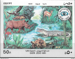 1991  Ägypten  Mi. Bl. 52**MNH.   100 Jahre Giza-Zoo. - Ongebruikt