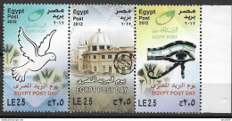 2012  Ägypten   Mi. 2471-3  **MNH. Tag Der Post - Unused Stamps