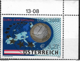 2002 Austria Österreich Yv. 2200 Mi. 2368 Used EOR  Einführung Der Euro-Münzen Und -Banknoten. - Europese Gedachte