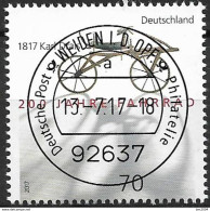 2017 Allem. Fed. Deutschland  Mi.3320 FD- Used Weiden 200 Jahre Fahrrad. - Gebraucht