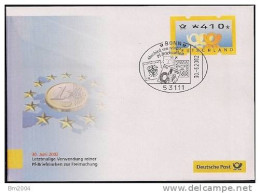 2002 Deutschland Automatenmarken Mi. 3  Used  Brief  Bonn  30.-6.2002  EURO - Europese Gedachte