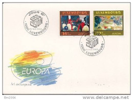 1993 Luxemburg     Mi. 1318-9 FDC   Europa: Zeitgenössische Kunst. - 1993