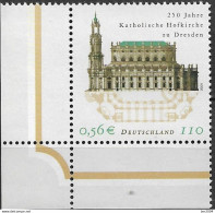 2001 Allem. Fed. Deutschland  Mi. 2196**MNH EUL  250 Jahre Katholische Hofkirche, Dresden - Ungebraucht