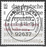 2019 . Deutschland Germany Mi. 3488 FD-used Weiden   100 Jahre Weimarer Reichsverfassung. - Gebraucht