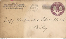 1893 USA Ganzsache Used  Syracuse N.Y. - ...-1900