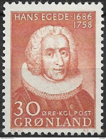 1958 Grönland Mi.42 **MNH  200. Todestag Von Hans Egede - Unused Stamps
