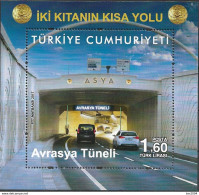 2017 Türkei Mi. Bl. 160 **MNH  Eröffnung Des Eurasien-Tunnels - Blokken & Velletjes