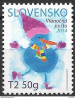 2014 Slowakei  Mi. 748 **MNH    Weihnachten Schneemann - Unused Stamps