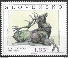 2014 Slowakei  Mi.752 **MNH    Hirsch; Skulptur Von Alojz Stróbl - Ungebraucht