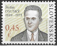 2014 Slowakei  Mi. 732  **MNH 125. Geburtstag Von Štefan Osuský. - Nuevos