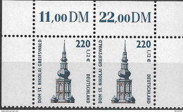 2001 Allem. Fed. Deutschland  Mi. 2157 **MNH  Paar    Sehenswürdigkeiten:Dom St. Nikolai, Greifswald - Ungebraucht