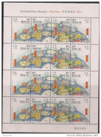 1999 Macao  Scott  1001   A 191  Mi. 1042-5 **MNH Sheet CHINA ’99, Peking: Gastronomie In Macau - Blocks & Kleinbögen