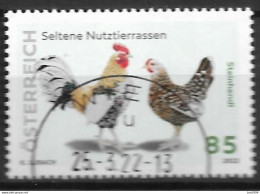 2022 Austria Österreich  Mi. 3639 FD-used Wien   Seltene Nutztierrassen   Steinhendl (Gallus Gallus Domesticus) - Gebraucht