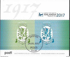 2017 Finnland Mi. Bl. 94 FD-used  100. Jahrestag Der Freimarkenausgabe „Finnisches Wappen - Gebraucht