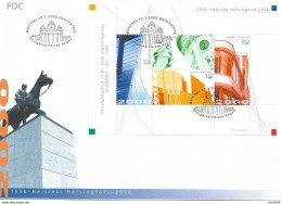 2000 Finnland Mi. H-Blatt 58 + 59 FDC  Helsinki - Kulturhauptstadt Europas 2000; 450 Jahre Stadt Helsinki. - 2000