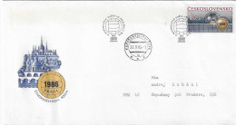 1986 Championnat Du Monde De Volley Ball En Tchécoslovaquie: Lettre Circulée (cachet D'arrivée) - Volleybal