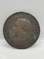 10 CENTIMES 1854 BB STRASBOURG GROSSE ABEILLE NAPOLEON III TETE NUE / FRANCE - 10 Centimes