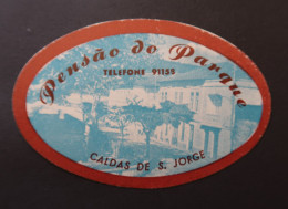 Portugal Etiquette Valise Hotel Pensão Do Parque Caldas De São Jorge Luggage Label - Etiquetas De Hotel