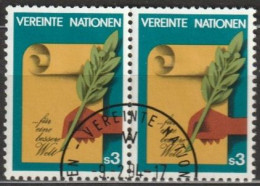 UNO Wien 1982 MiNr.23 Paar O Gest. Menschenrechte ( 1957)  Günstige Versandkosten - Used Stamps