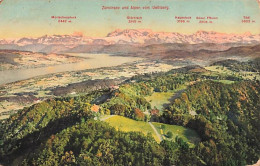 Zürichsee Und Alpen Vom Uetliberg Zürich 1917 Militärpost - Zürich