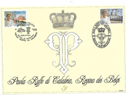 BELGIUM  -   1997 QUEEN POALA   FDC Kaart - JOINT ISSUE WITH ITALY    - See Scan - 1999-2010