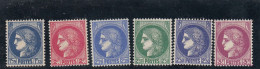 France - Année 1938/41 - Neuf** - N°YT 372/76** - Type Cérès - Neufs