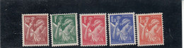 France - Année 1939/41 - Neuf** - N°YT 431/35**  -  Type Iris - Unused Stamps