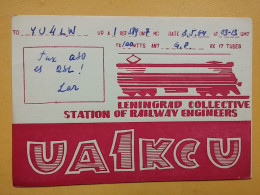 KOV 720-44 - RADIO AMATEUR, QSL CARD, LENINGRAD, RAILWAY, TRAIN - Radio Amateur