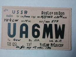 KOV 720-44 - RADIO AMATEUR, QSL CARD, ROSTOV ON DON - Radio Amateur