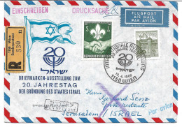 2362w: Österreich 1968: Flugpost- Drucksache Eingeschrieben, Gründung Des Staates Israel - Briefe U. Dokumente