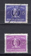 Y6193 - ITALIA RECAPITO Ss N°10/11 - ITALIE EXPRES Yv N°36/37 - Eilpost/Rohrpost