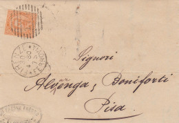 Italien Brief - 1878 Von Firenze Ferrovia Nach Pisa Ziffernstempel 174 - Oblitérés