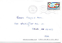 70863 - Frankreich - 1996 - 4,30F 50 Jahre UNO EF A LpBf PARIS -> Edina, MN (USA) - Lettres & Documents