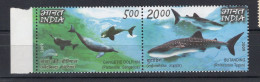 India Serie / Pair 2v 2009 Marine Life - Whale Shark Dolphin MNH - Unused Stamps