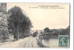 CPA 22 Quintin La Chaussée L'Etang Le Calvaire  Train Tramway  - Quintin