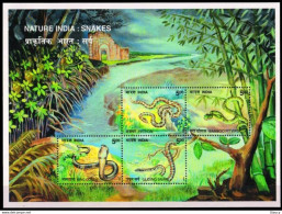 India 2003 Snakes Nature Animals Fauna Reptiles Miniature Sheet MS MNH - Unused Stamps