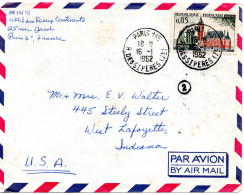 70868 - Frankreich - 1962 - 0,85F Calais EF A LpBf PARIS -> West Lafayette, IN (USA) - Covers & Documents