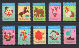 Netherlands Serie 10v 2011 Circus Herman Renz Clown Elephant Lion Horse Snake MNH - Unused Stamps